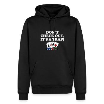 Ne vérifiez pas que c’est un poker drôle de poker - Sweat à capuche Premium bio Homme - noir - Devant - Nico (187cm)