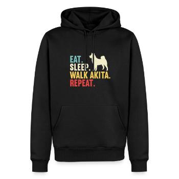 Akita Inu américain - Sweat à capuche Premium bio Homme - noir - Devant - Nico (187cm)