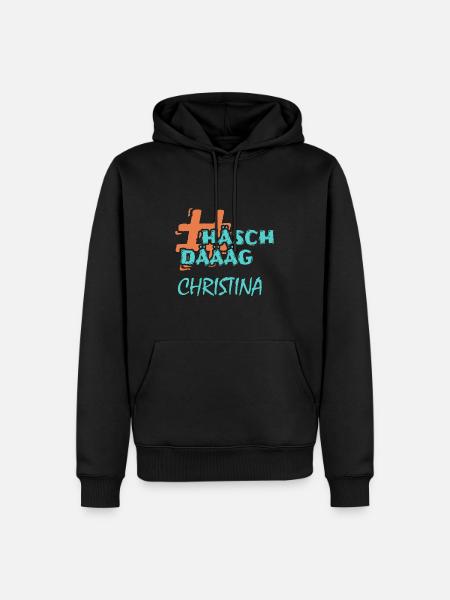 CHRISTINA - Sweat à capuche Premium bio Homme - noir