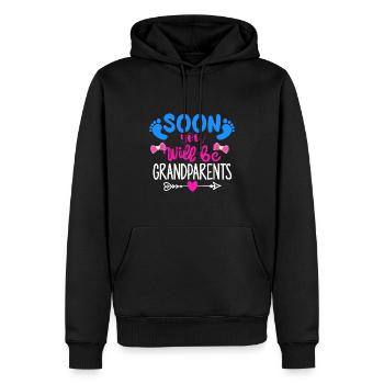 Wir werden Großeltern, Wir werden Oma und Opa - Männer Premium Bio Hoodie - Schwarz - Vorne - Nico (187cm)