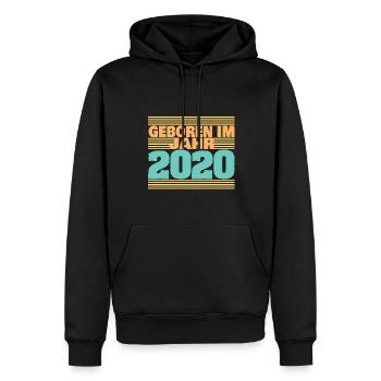 Geboren im Jahre 2020 - Männer Premium Bio Hoodie - Schwarz - Vorne - Nico (187cm)