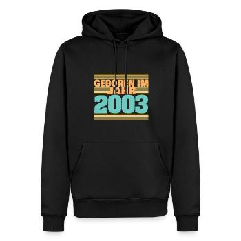 im 2003 - Männer Premium Bio Hoodie - Schwarz - Vorne - Nico (187cm)