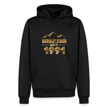 geboren 1991 - Männer Premium Bio Hoodie - Schwarz - Vorne - Nico (187cm)