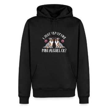 Berger australien miniature - Sweat à capuche Premium bio Homme - noir - Devant - Nico (187cm)