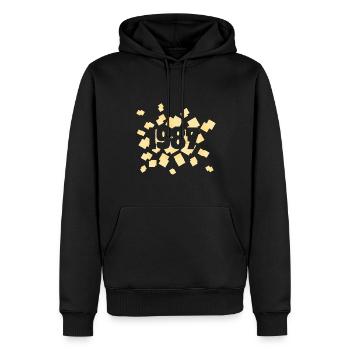 Jahr 1987 - Männer Premium Bio Hoodie - Schwarz - Vorne - Nico (187cm)