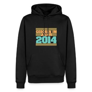 Jahr 2014 - Männer Premium Bio Hoodie - Schwarz - Vorne - Nico (187cm)