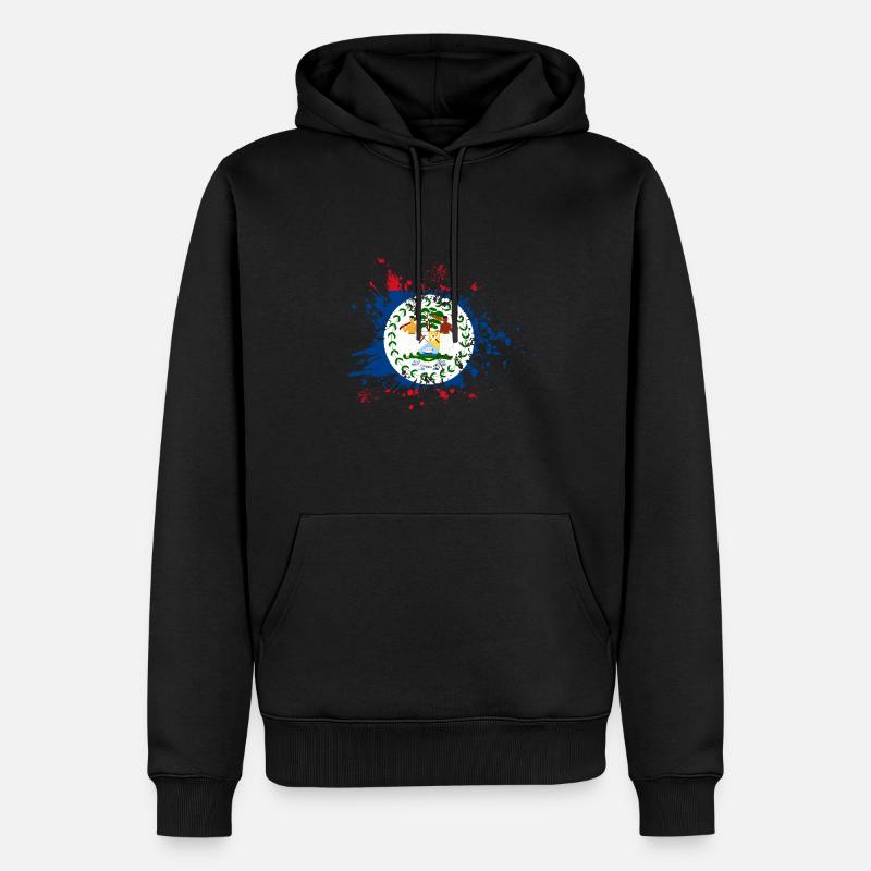 Belize Flagge Belizer - Männer Premium Bio Hoodie - Schwarz