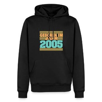 im 2005 - Männer Premium Bio Hoodie - Schwarz - Vorne - Nico (187cm)