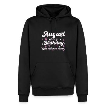 Août est mon anniversaire Oui Tout le mois né en - Sweat à capuche Premium bio Homme - noir - Devant - Nico (187cm)