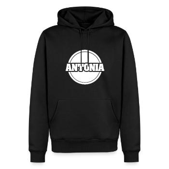 Cadeau pour Antonia - Sweat à capuche Premium bio Homme - noir - Devant - Nico (187cm)