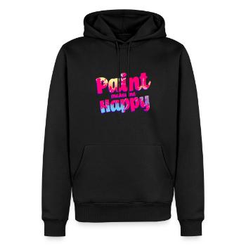 Paint Makes Me Happy - Men’s Premium Organic Hoodie - black - Front - Nico (187cm)