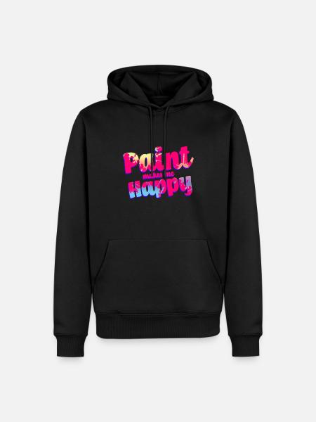Paint Makes Me Happy - Men’s Premium Organic Hoodie - black