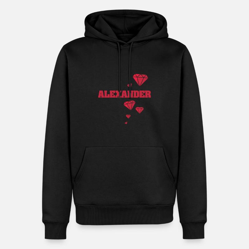 Geschenkidee Alexander Alex - Männer Premium Bio Hoodie - Schwarz