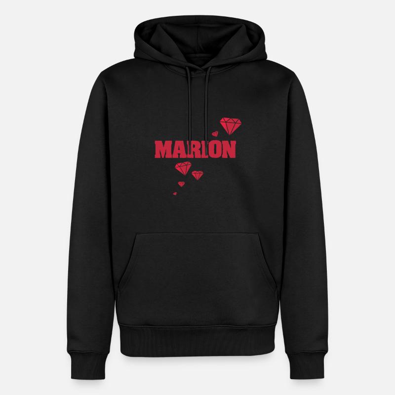 Diamant Marion - Männer Premium Bio Hoodie - Schwarz