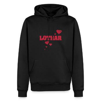 Geschenkidee Lothar - Männer Premium Bio Hoodie - Schwarz - Vorne - Nico (187cm)