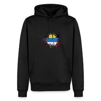 Drapeau d’Antigua-et-Barbuda - Sweat à capuche Premium bio Homme - noir - Devant - Nico (187cm)
