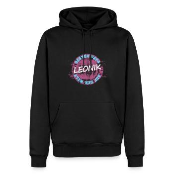 Leonik als Vatertag - Männer Premium Bio Hoodie - Schwarz - Vorne - Nico (187cm)