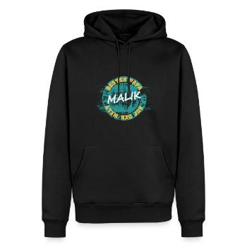 Malik als Vatertag - Männer Premium Bio Hoodie - Schwarz - Vorne - Nico (187cm)