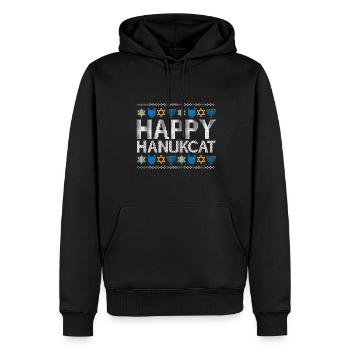 Juif Hanoukka Hanukcat Étoile De David Menorah - Sweat à capuche Premium bio Homme - noir - Devant - Nico (187cm)
