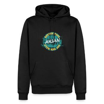 Vatertag Arian - Männer Premium Bio Hoodie - Schwarz - Vorne - Nico (187cm)