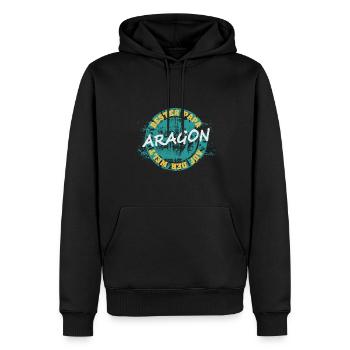 Aragon als Vatertag - Männer Premium Bio Hoodie - Schwarz - Vorne - Nico (187cm)