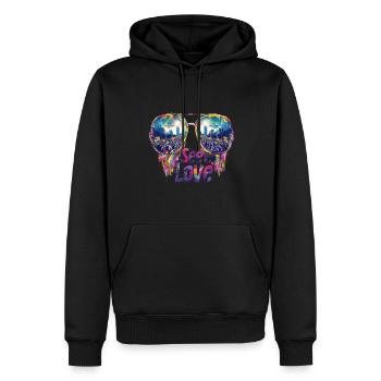 Voir avec amour l’égalité fierté Design - Sweat à capuche Premium bio Homme - noir - Devant - Nico (187cm)