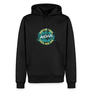 Aidan als Vatertag - Männer Premium Bio Hoodie - Schwarz - Vorne - Nico (187cm)