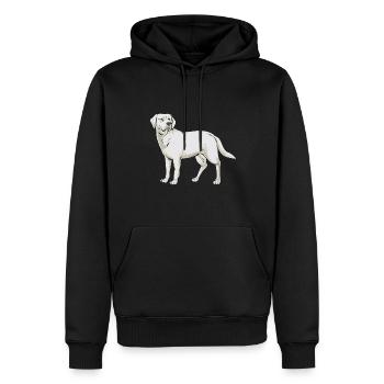 Labrador Retriever blanc Labrador Labrador blanc - Sweat à capuche Premium bio Homme - noir - Devant - Nico (187cm)