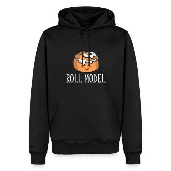Rouleau à la cannelle - Sweat à capuche Premium bio Homme - noir - Devant - Nico (187cm)