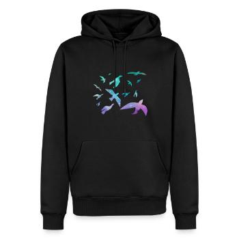 Fliegende Vögel - Männer Premium Bio Hoodie - Schwarz - Vorne - Nico (187cm)