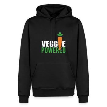 Dicton végétarien végétalien - Sweat à capuche Premium bio Homme - noir - Devant - Nico (187cm)