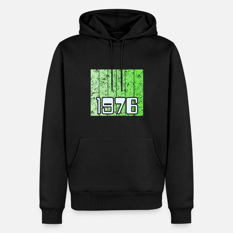 Vert 1976 - Sweat à capuche Premium bio Homme - noir