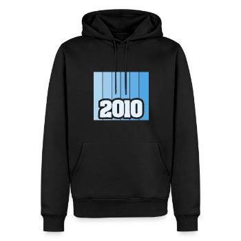2010 2010 - Männer Premium Bio Hoodie - Schwarz - Vorne - Nico (187cm)