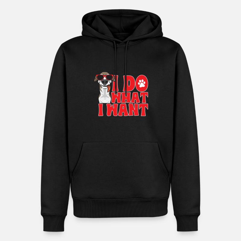 Lévrier italien Greyhound Chiens - Sweat à capuche Premium bio Homme - noir