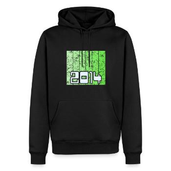 Jahr 2014 - Männer Premium Bio Hoodie - Schwarz - Vorne - Nico (187cm)
