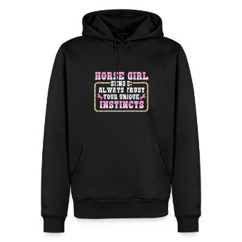 Horse Girl Sense Always Trust Your Unique Instinct - Men’s Premium Organic Hoodie - black - Front - Nico (187cm)