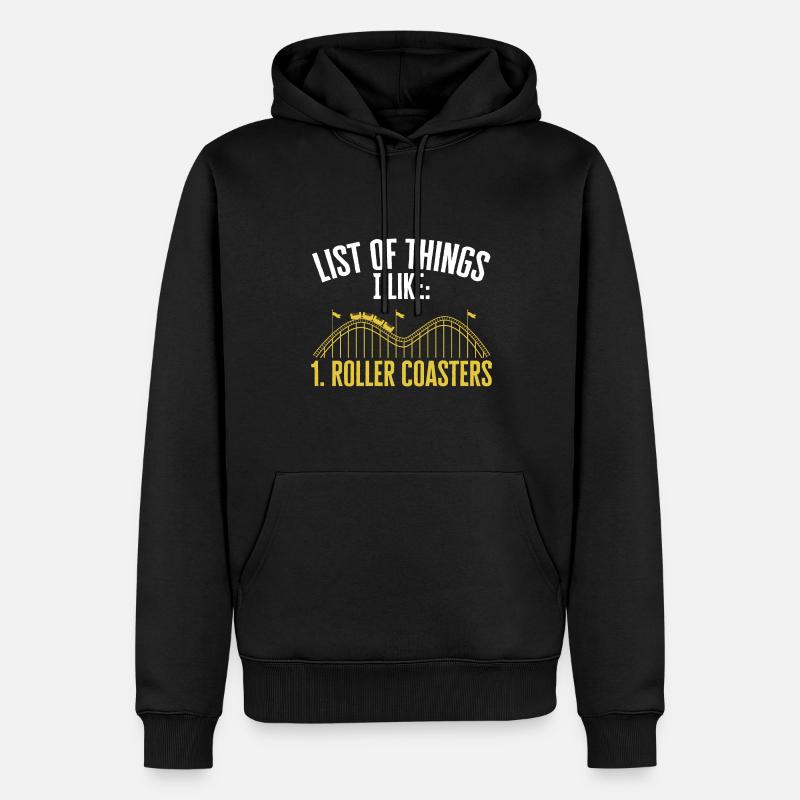 Achterbahn Rollercoaster Freizeitpark - Männer Premium Bio Hoodie - Schwarz