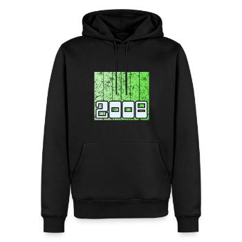 2008 - Sweat à capuche Premium bio Homme - noir - Devant - Nico (187cm)