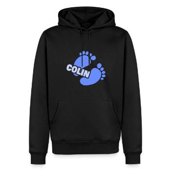 Colin - Sweat à capuche Premium bio Homme - noir - Devant - Nico (187cm)