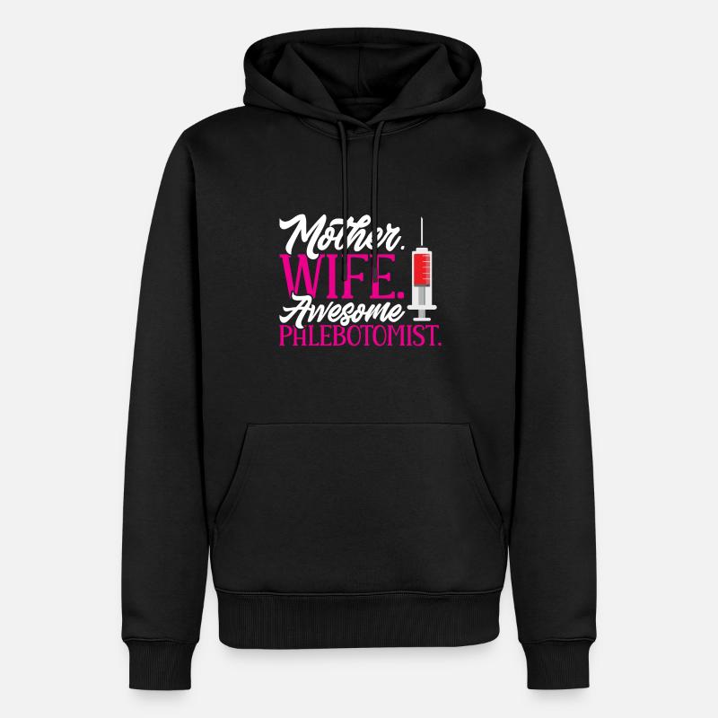Phlebotomie Blutabnahme Blut Krankenschwester - Männer Premium Bio Hoodie - Schwarz