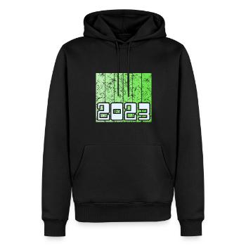 2023 - Männer Premium Bio Hoodie - Schwarz - Vorne - Nico (187cm)