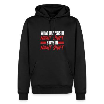 Night Shift Nurse - Men’s Premium Organic Hoodie - black - Front - Nico (187cm)