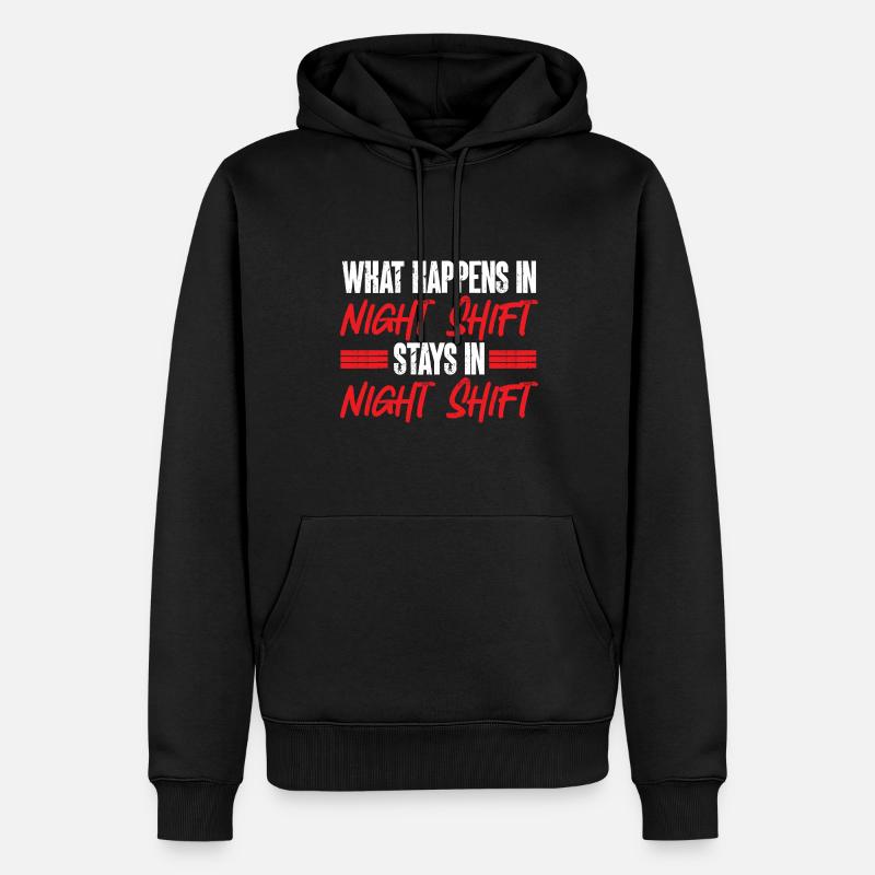 Nachtschicht Krankenschwester - Männer Premium Bio Hoodie - Schwarz