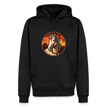 Pferd Feuerwehr - Männer Premium Bio Hoodie - Schwarz - Vorne - Nico (187cm)