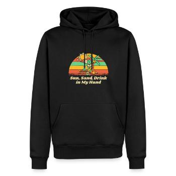 Sun, Sand, Drink in My Hand Beach Drinking Ocean - Männer Premium Bio Hoodie - Schwarz - Vorne - Nico (187cm)