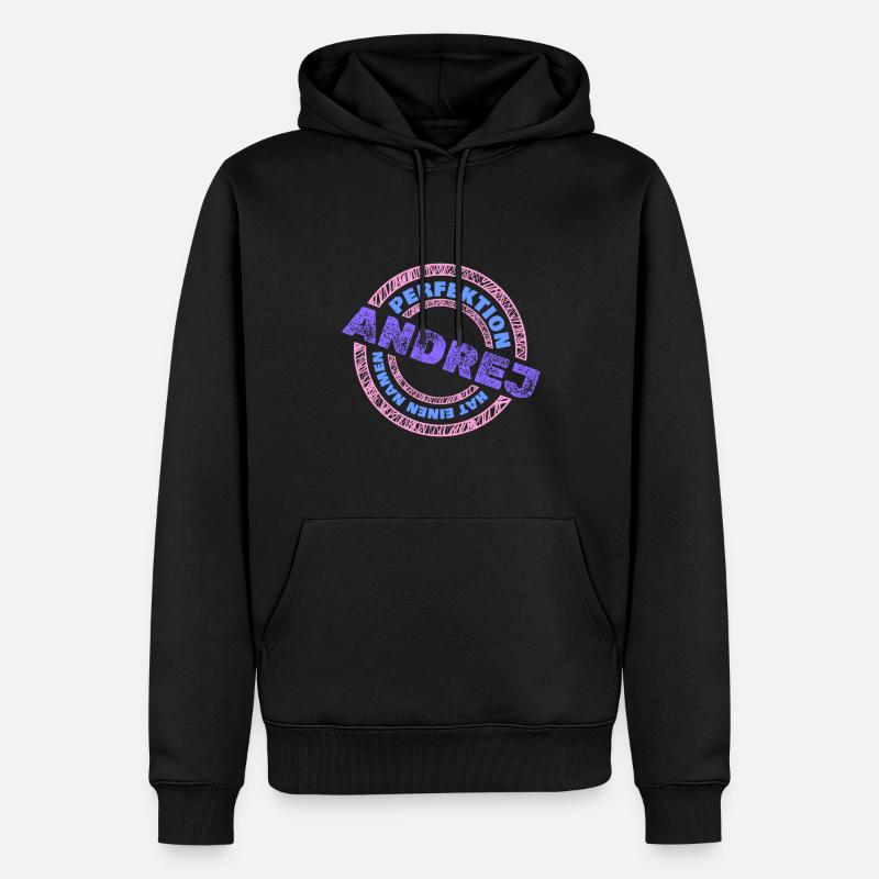 Perfektion Andrej - Männer Premium Bio Hoodie - Schwarz