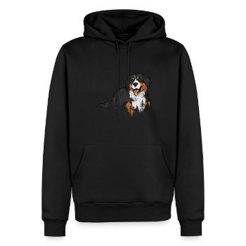 Bouvier bernois - Sweat à capuche Premium bio Homme - noir - Devant - Nico (187cm)