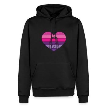 Roller Coaster Vintage Heart Theme Park Vacances - Sweat à capuche Premium bio Homme - noir - Devant - Nico (187cm)