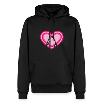 Parc à thème Vacances Retro Vintage Heart Roller Coa - Sweat à capuche Premium bio Homme - noir - Devant - Nico (187cm)