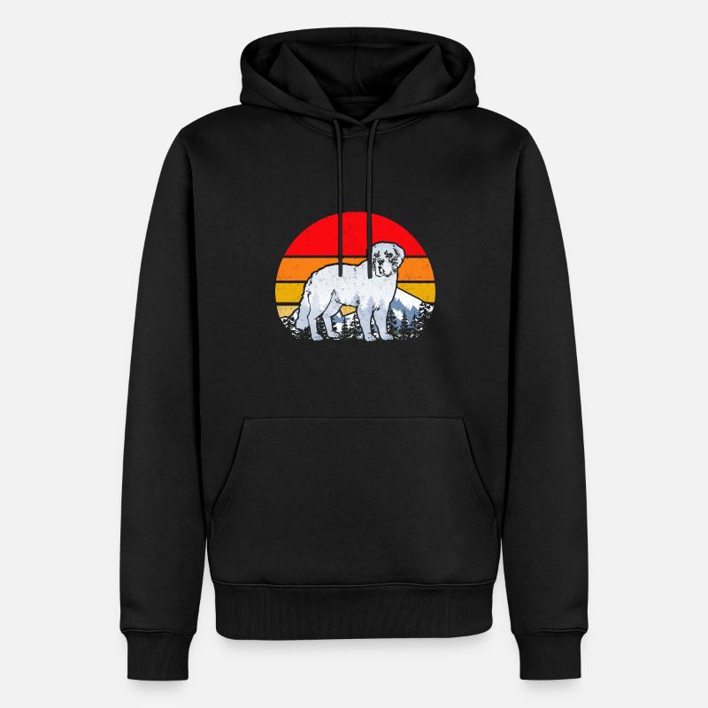 Saint-Bernard Chien Saint-Bernard - Sweat à capuche Premium bio Homme - noir
